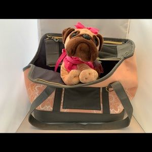 Bondo & Co. Rose and Grey Doggie Tote never used